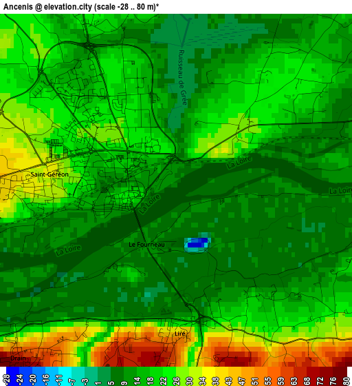 Ancenis elevation map