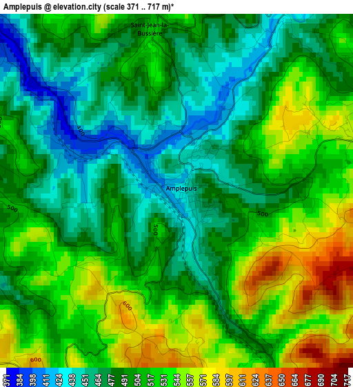 Amplepuis elevation map