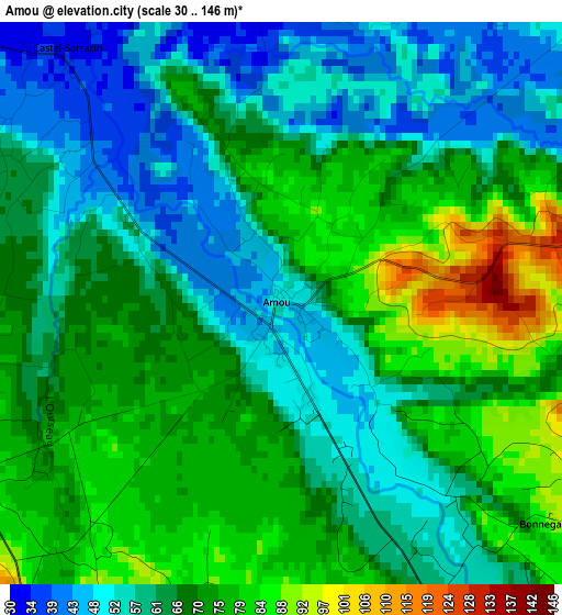 Amou elevation map