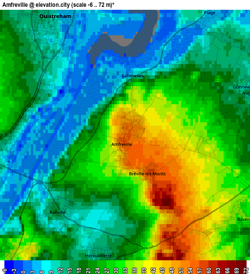 Amfreville elevation map