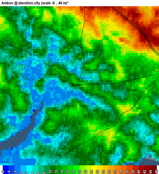 Ambon elevation map