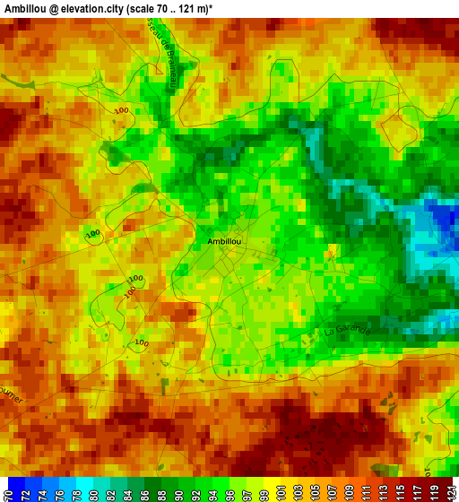 Ambillou elevation map