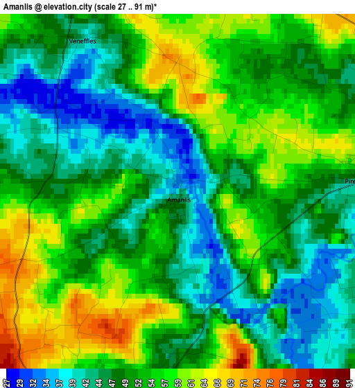 Amanlis elevation map