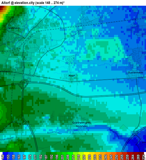 Altorf elevation map