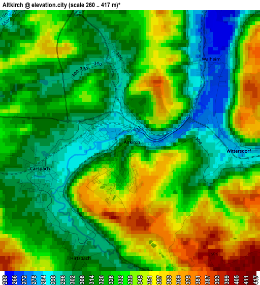 Altkirch elevation map