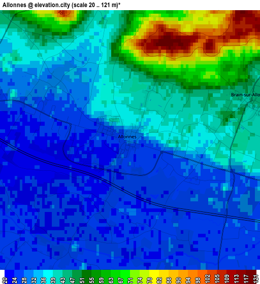 Allonnes elevation map