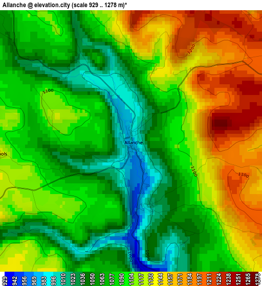 Allanche elevation map