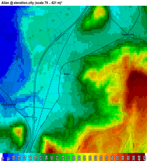 Allan elevation map