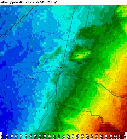 Alixan elevation map