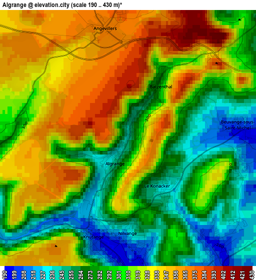 Algrange elevation map