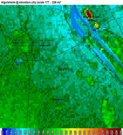 Algolsheim elevation map