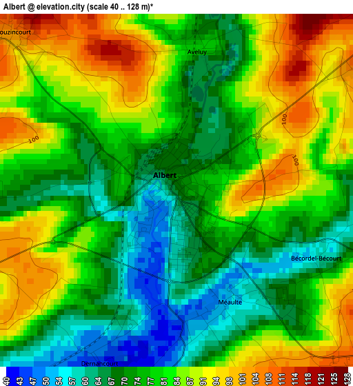 Albert elevation map