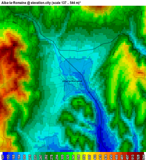 Alba-la-Romaine elevation map