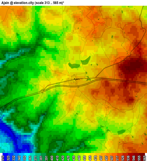 Ajain elevation map