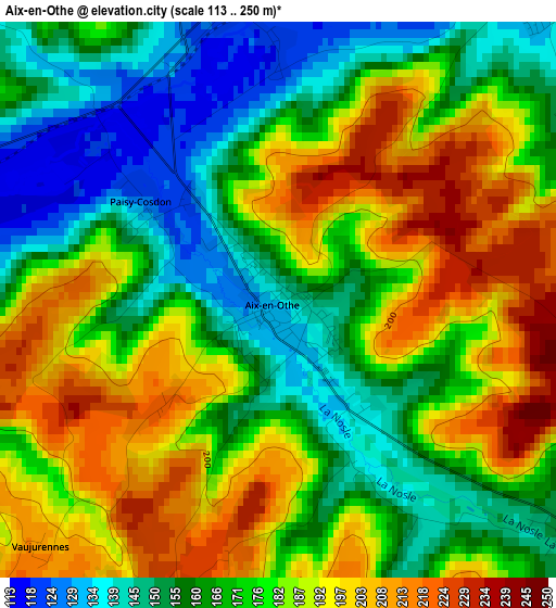 Aix-en-Othe elevation map