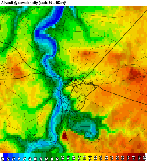 Airvault elevation map