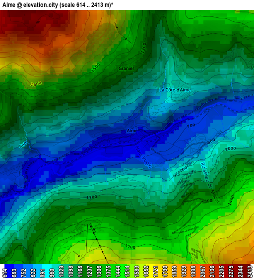 Aime elevation map