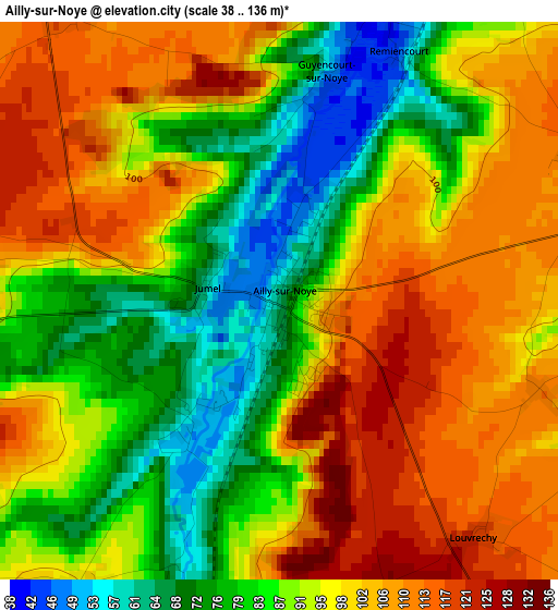 Ailly-sur-Noye elevation map