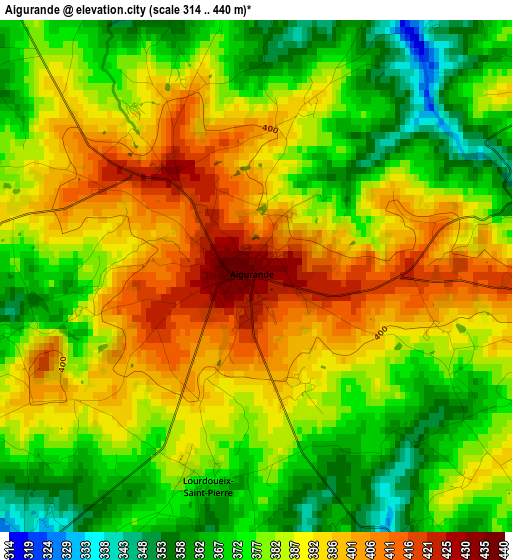 Aigurande elevation map