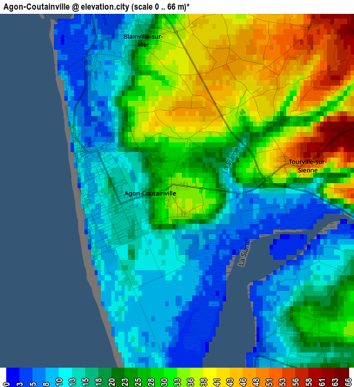 Agon-Coutainville elevation map