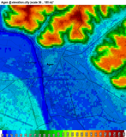 Agen elevation map