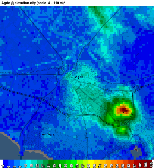 Agde elevation map