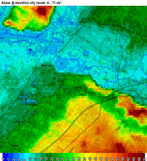 Abzac elevation map