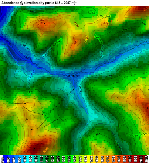 Abondance elevation map