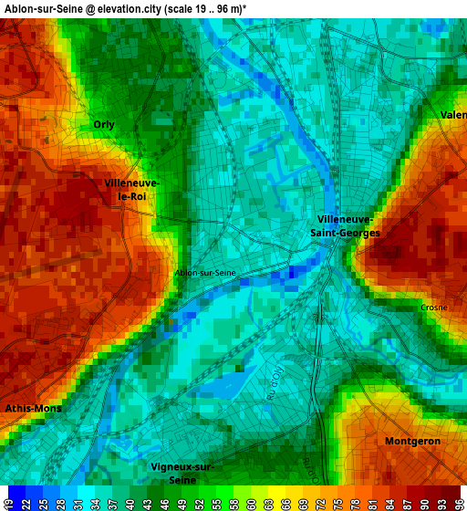 Ablon-sur-Seine elevation map