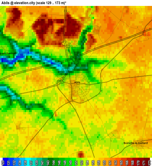 Ablis elevation map