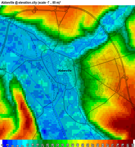 Abbeville elevation map