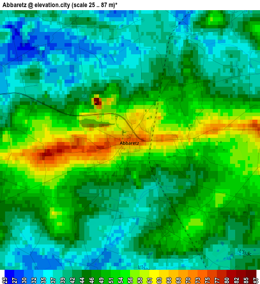 Abbaretz elevation map