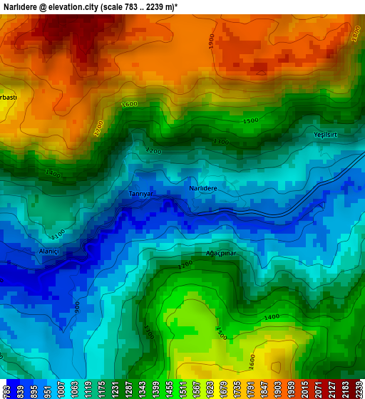 Narlıdere elevation map