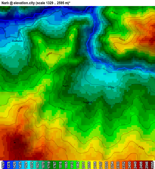 Narlı elevation map