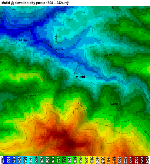 Mutki elevation map