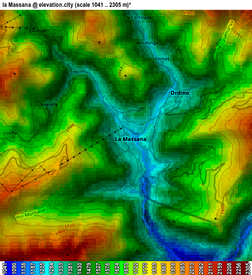 la Massana elevation map