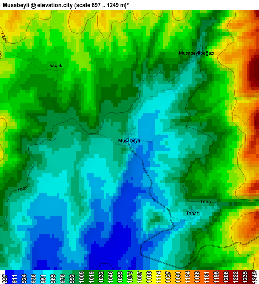 Musabeyli elevation map
