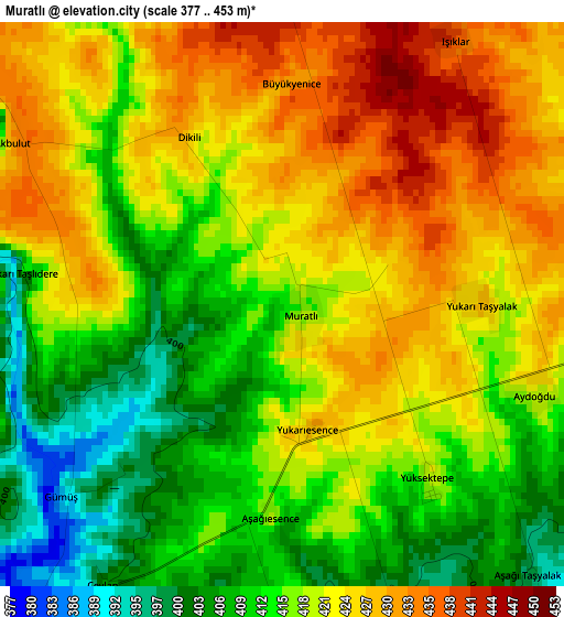 Muratlı elevation map