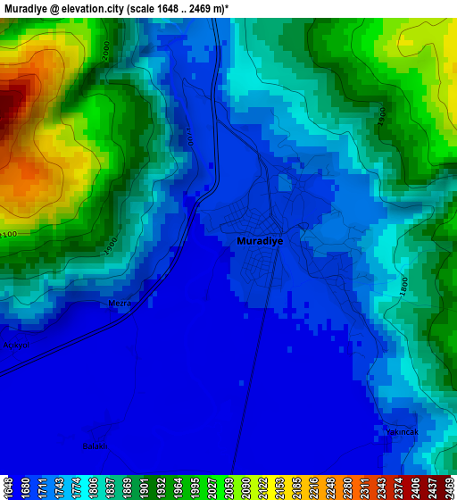 Muradiye elevation map