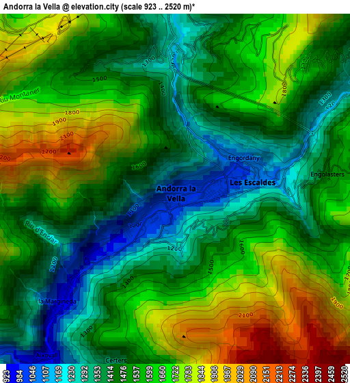 Andorra la Vella elevation map