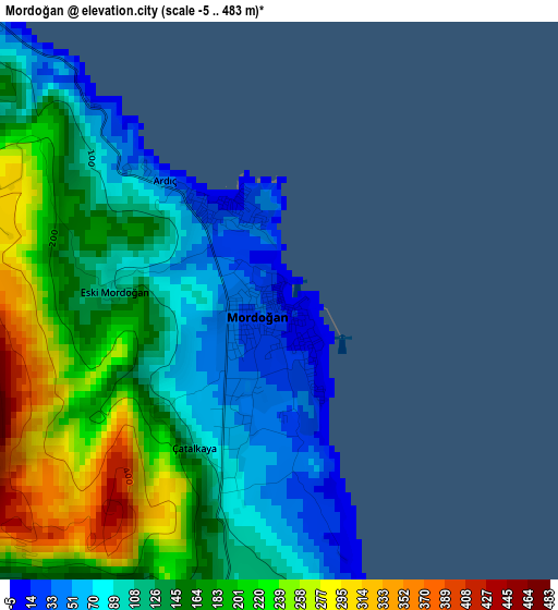 Mordoğan elevation map