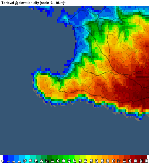 Torteval elevation map