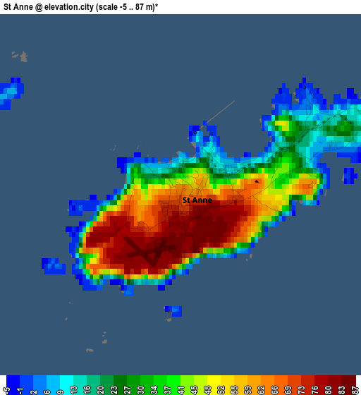 St Anne elevation map