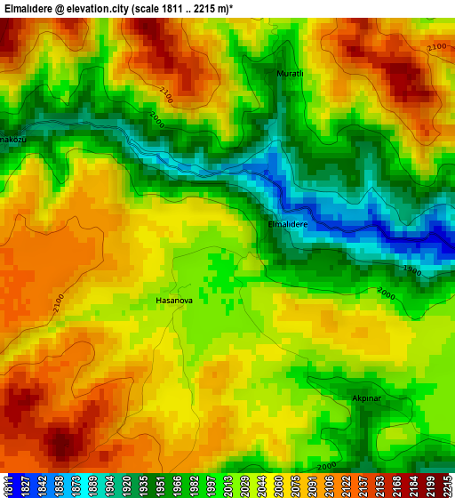 Elmalıdere elevation map