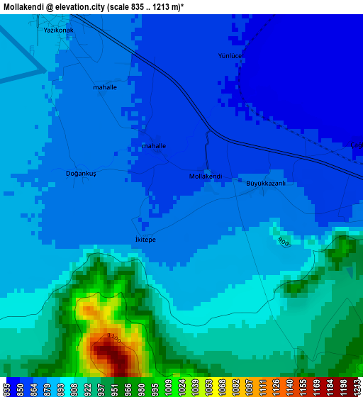 Mollakendi elevation map