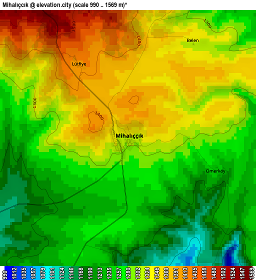 Mihalıçcık elevation map