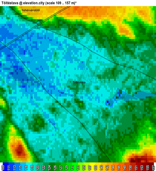 Töltéstava elevation map