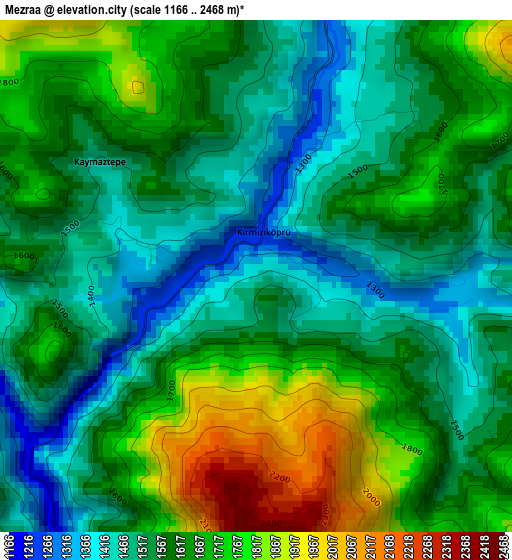 Mezraa elevation map