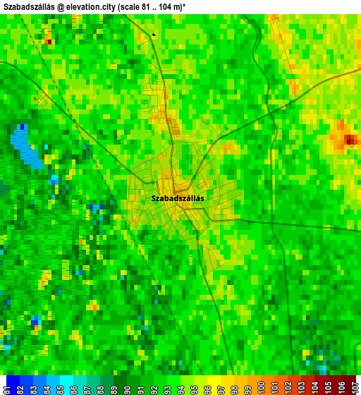 Szabadszállás elevation map