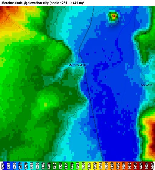 Mercimekkale elevation map